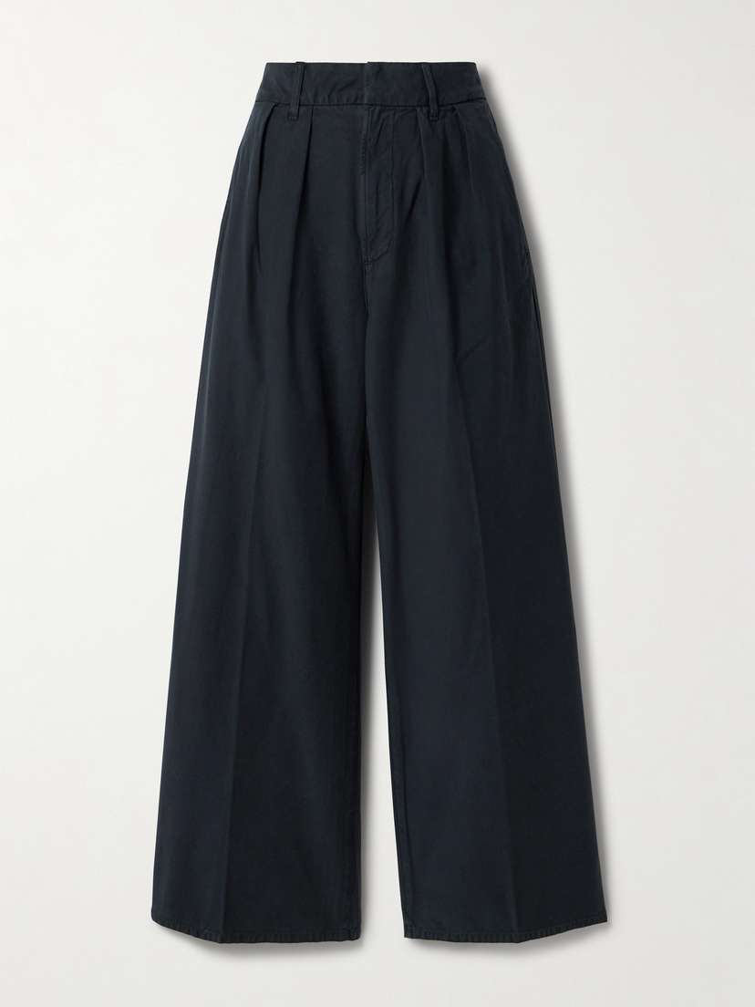 Citizens of Humanity Petra Pleated Cotton Wide-leg Pants