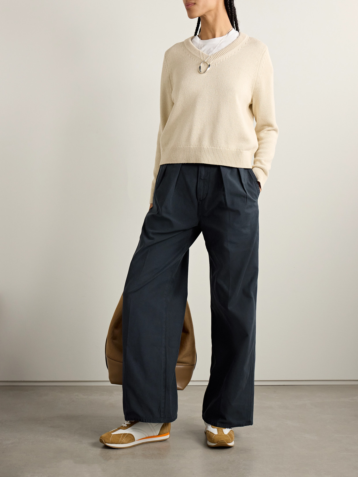 Citizen Of Humanity Petra Pleated Cotton Wide-leg Pants In Blue