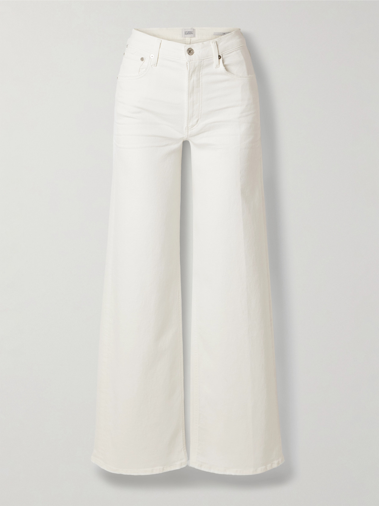 Citizens Of Humanity Lyra Long Mid-rise Wide-leg Jeans In White