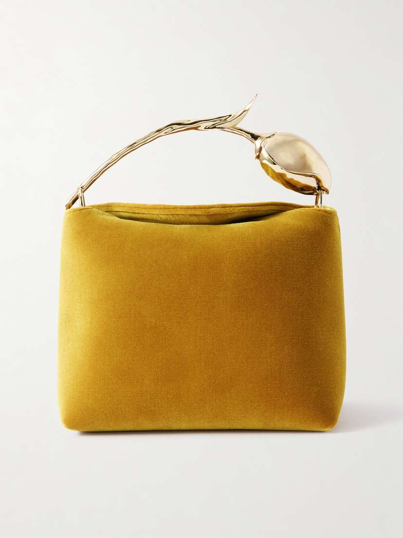 Erdem Bloom Mini Velvet Shoulder Bag