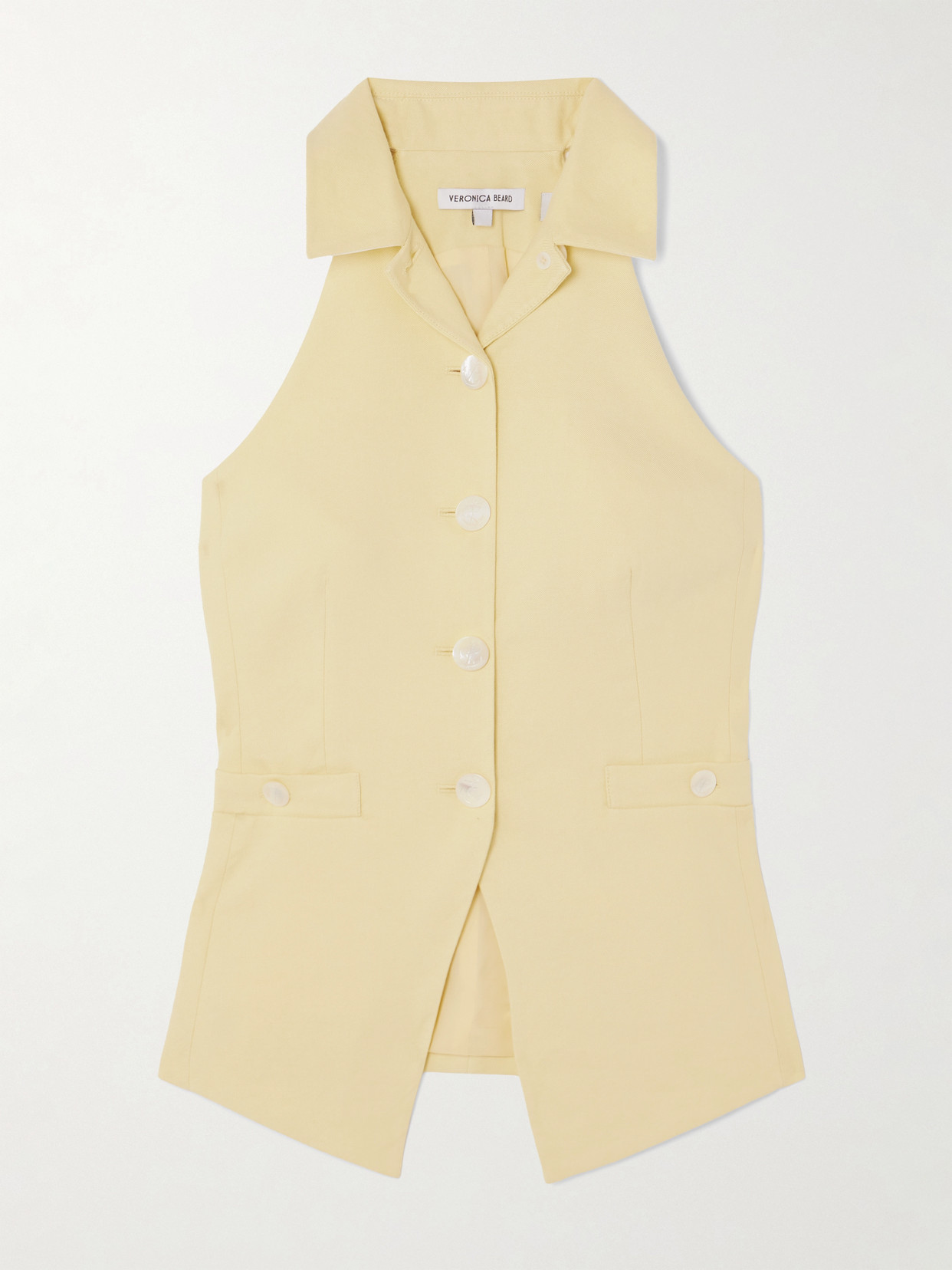 Veronica Beard - Orlinda Linen-blend Twill Vest - Yellow