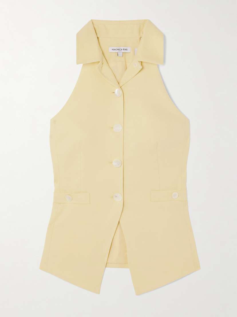 Veronica Beard Orlinda Linen-blend Twill Vest