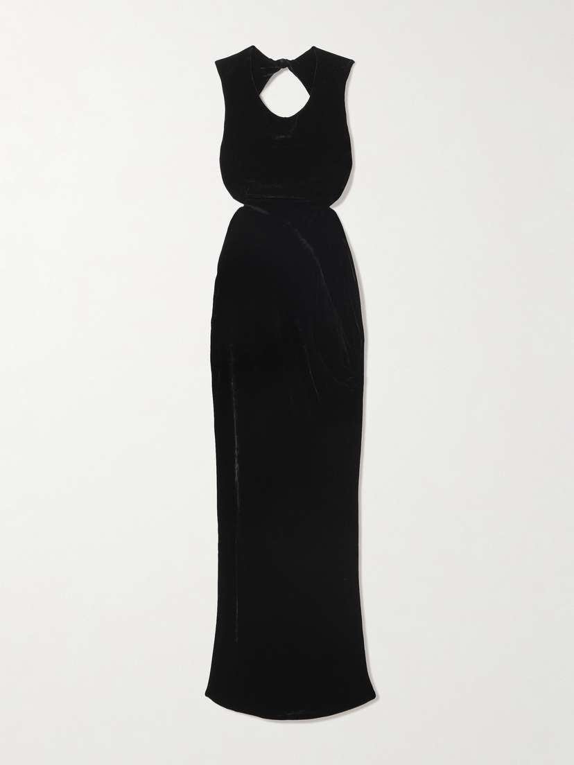 Rick Owens Twisted Open-back Cutout Velvet Gown