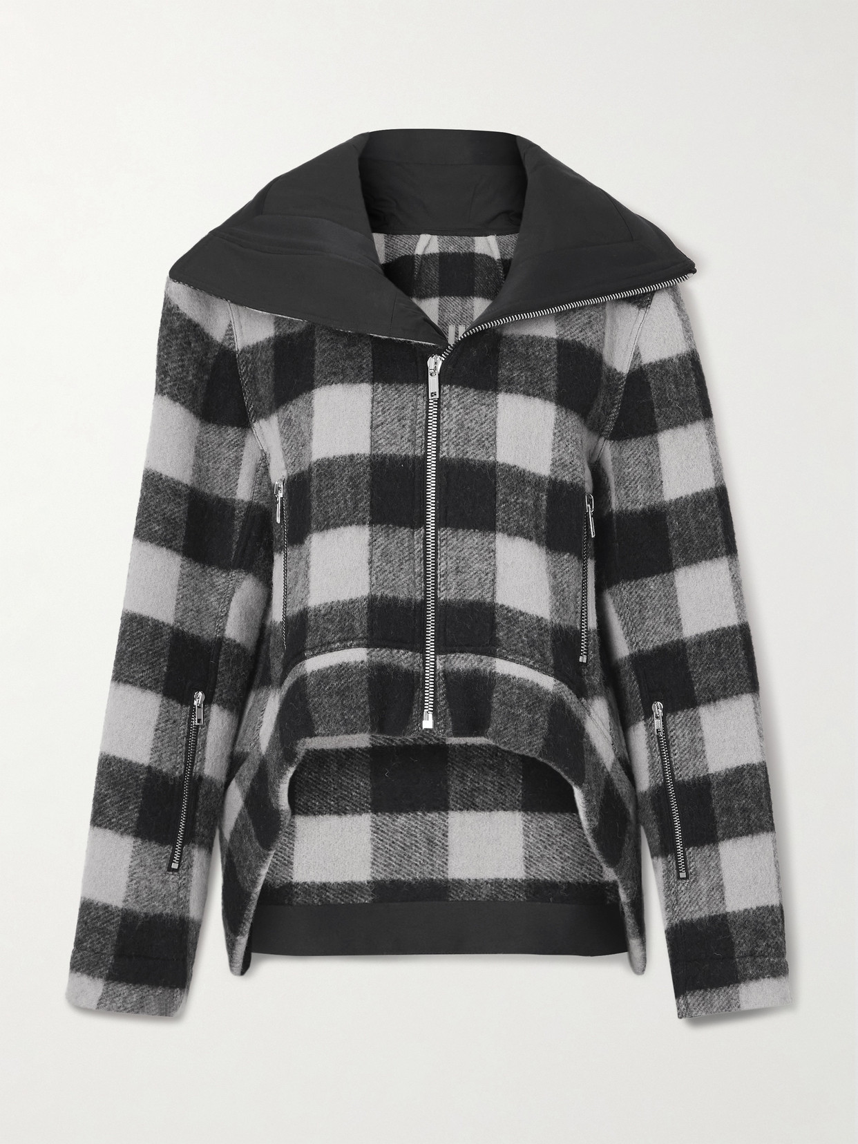 Rick Owens Exploder Checked Wool-flannel Jacket In Black