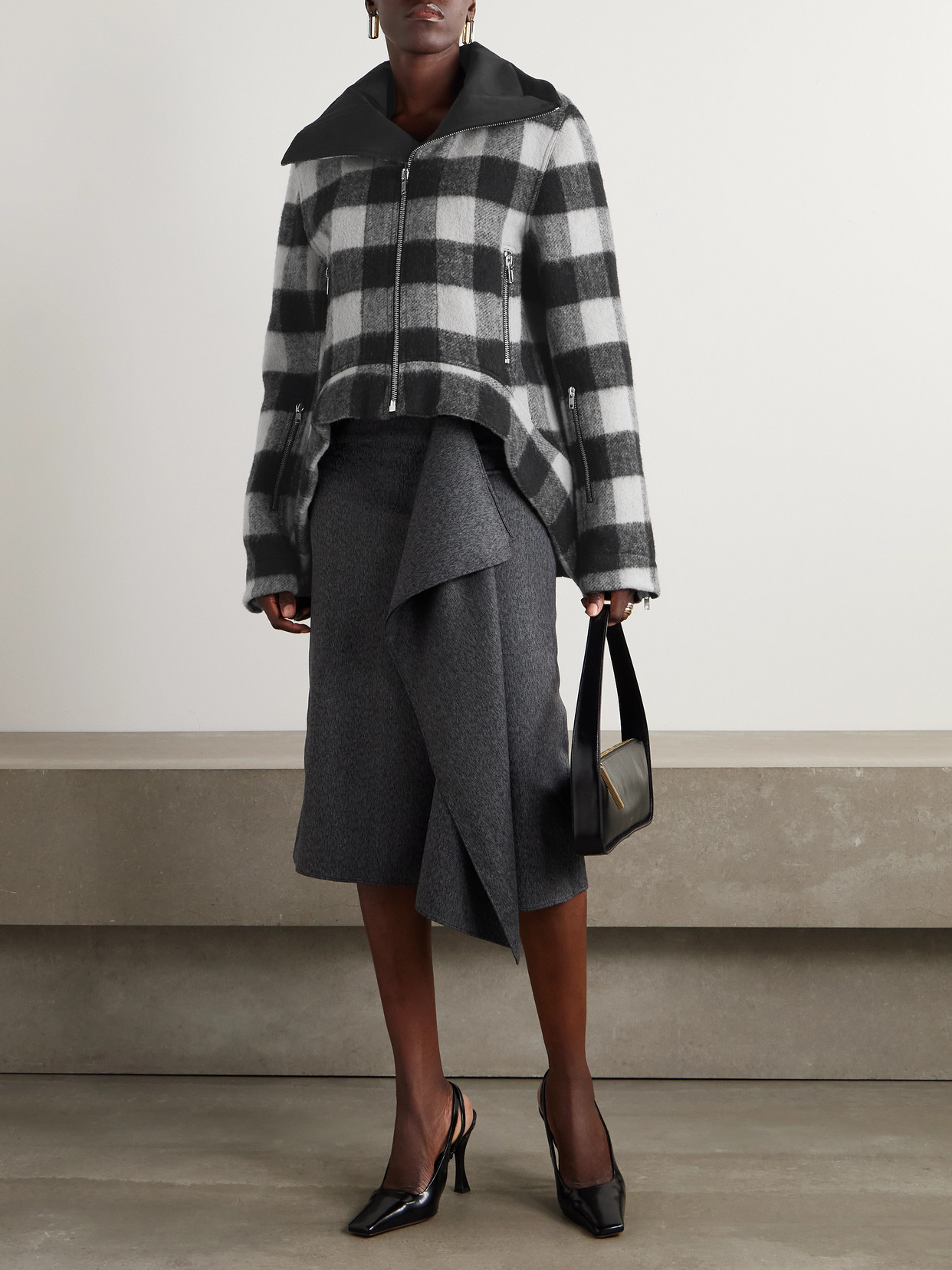 Rick Owens Exploder Checked Wool-flannel Jacket In Multi