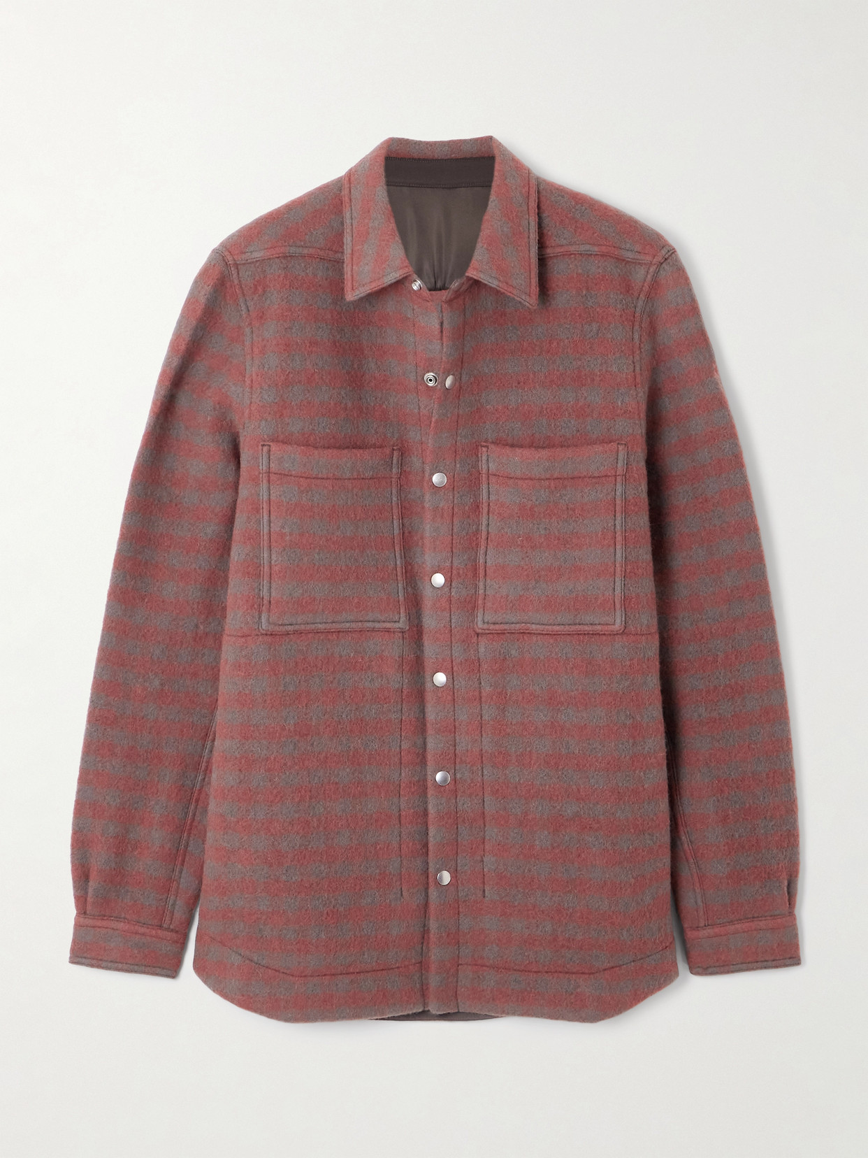 Rick Owens Checked Wool-felt Jacket In Pink