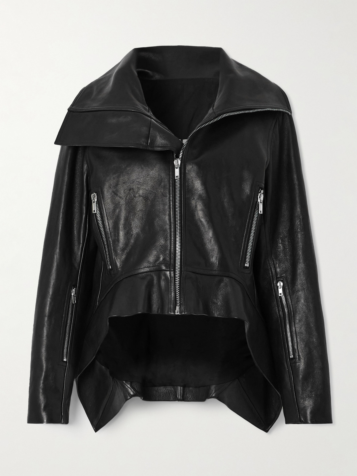 Rick Owens Exploder Leather Jacket In Black