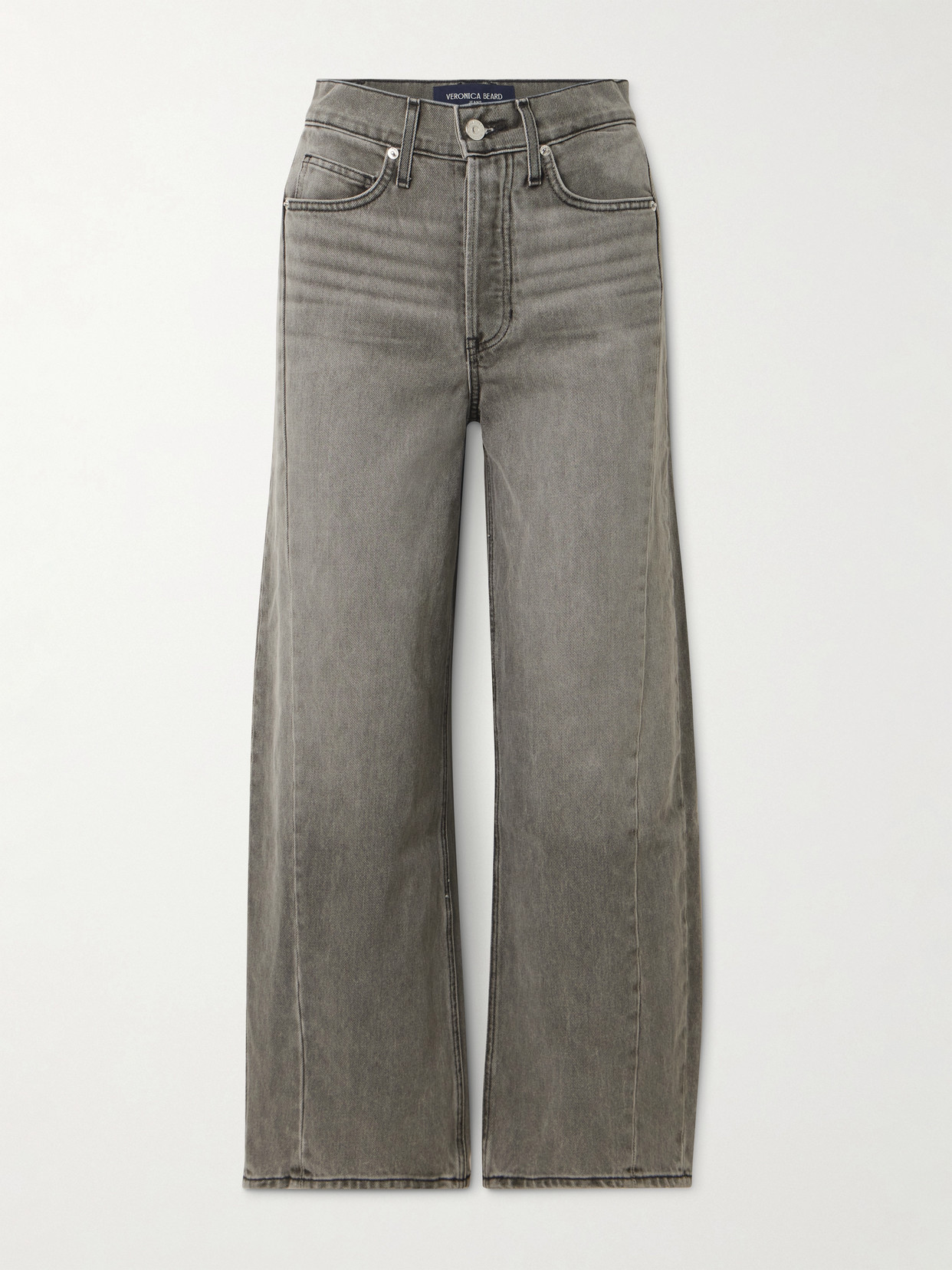 Veronica Beard Ryder High-rise Barrel-leg Jeans In Gray
