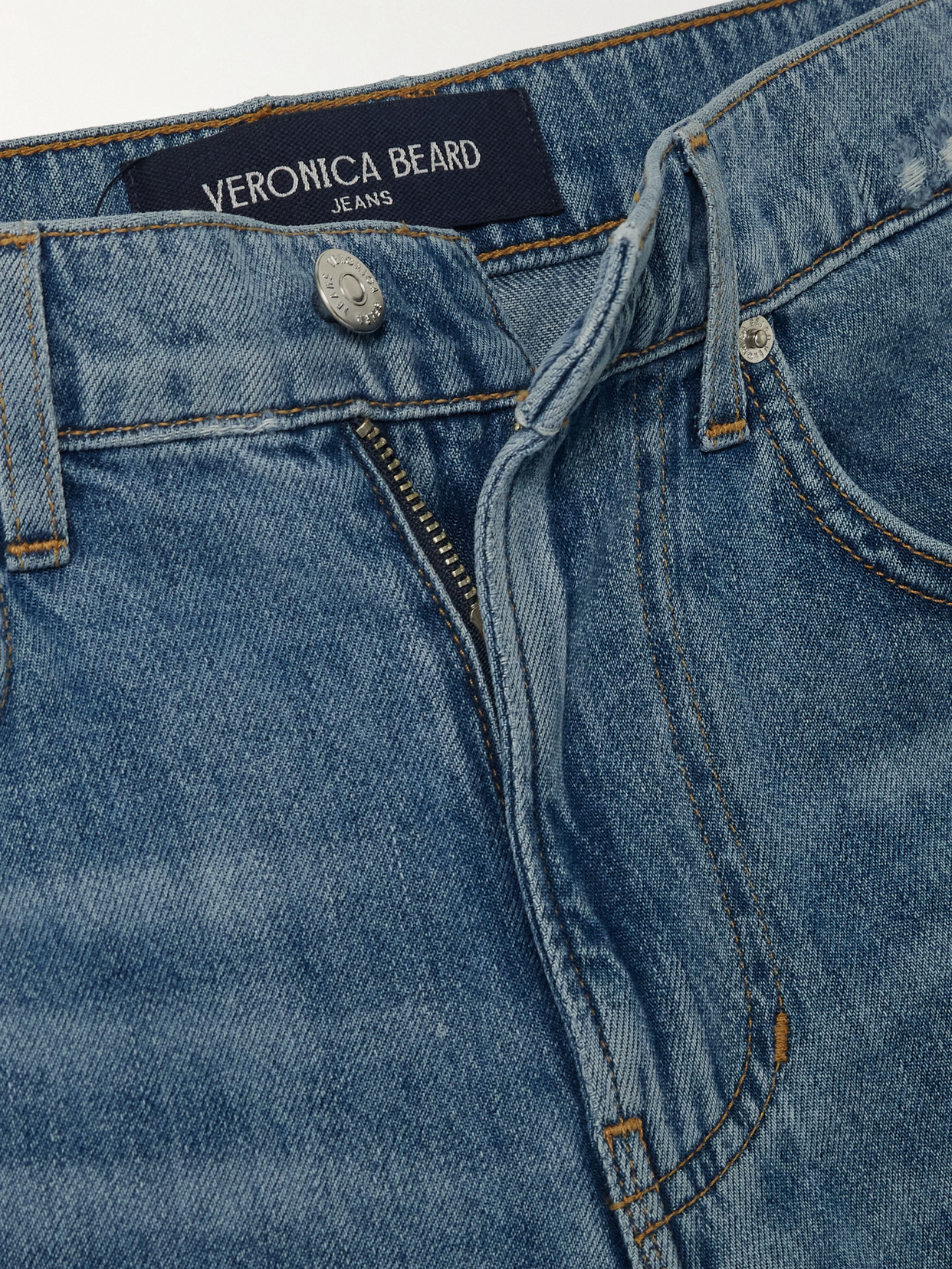 Veronica Beard Kasey Frayed Mid-rise Wide-leg Jeans In Blue