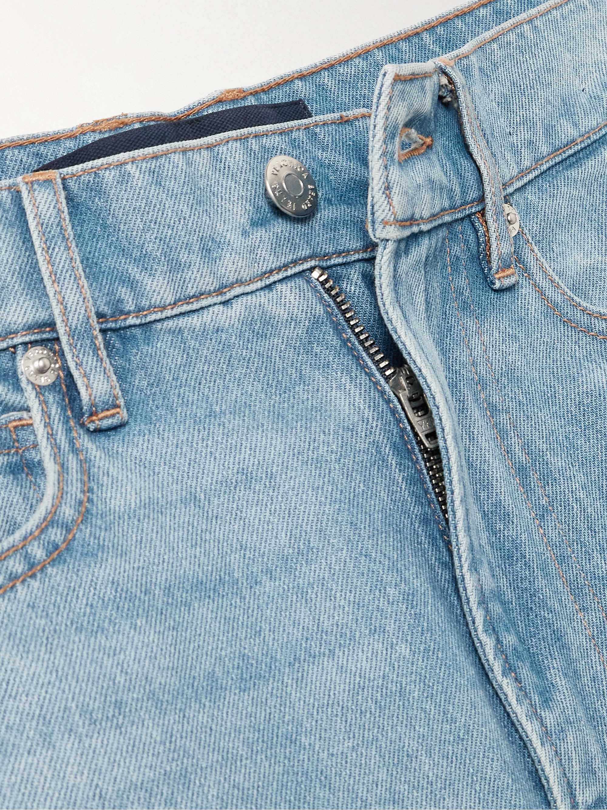 Veronica Beard Taylor cropped scalloped high-rise wide-leg jeans