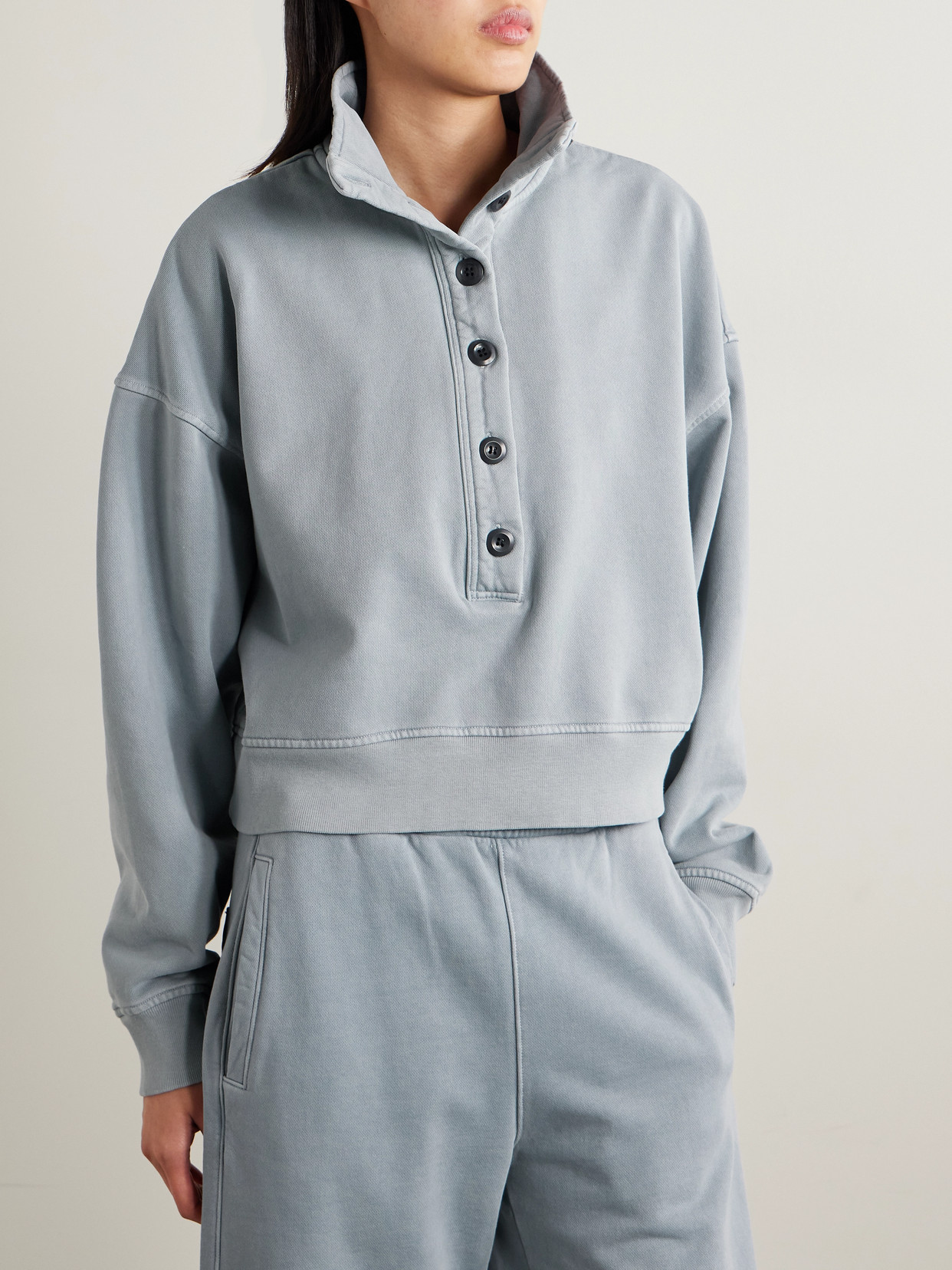 Citizen Of Humanity Mirelle Cropped Cotton-jersey Sweatshirt