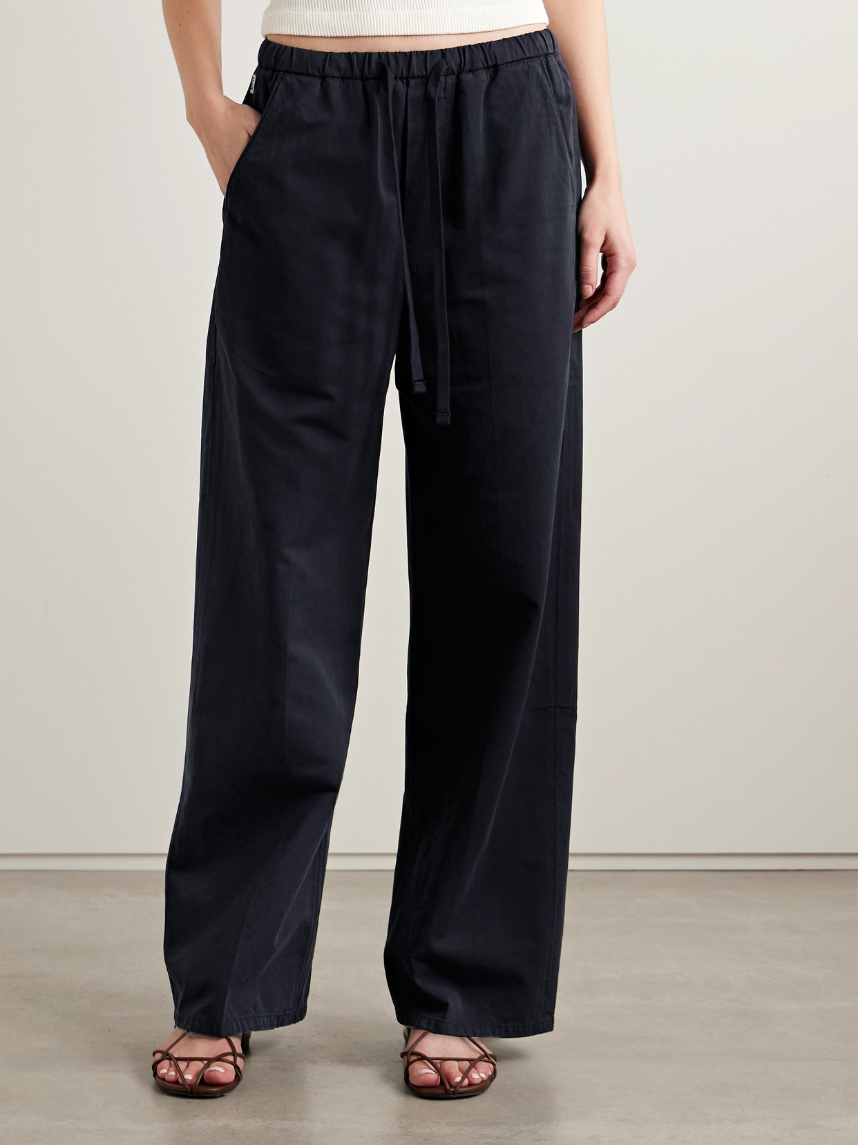 Citizen Of Humanity Aurora Cotton And Linen-blend Wide-leg Pants