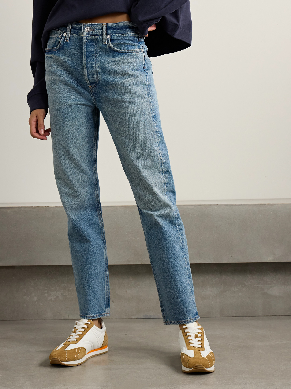 Shop Citizens Of Humanity Blaine High-rise Straight-leg Jeans In Blue