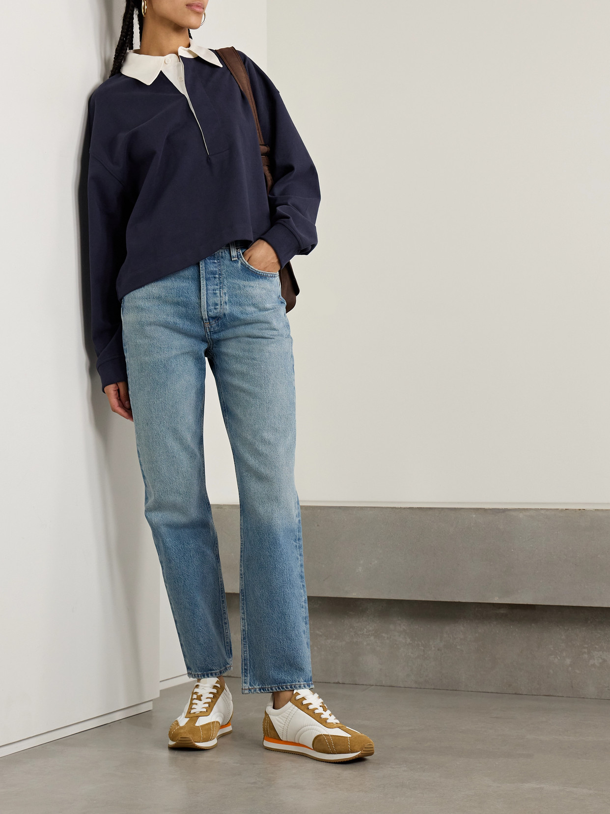 Shop Citizens Of Humanity Blaine High-rise Straight-leg Jeans In Blue