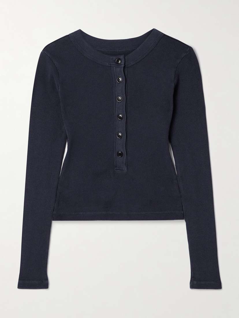 Citizens of Humanity Varra Ribbed Jersey Henley Top