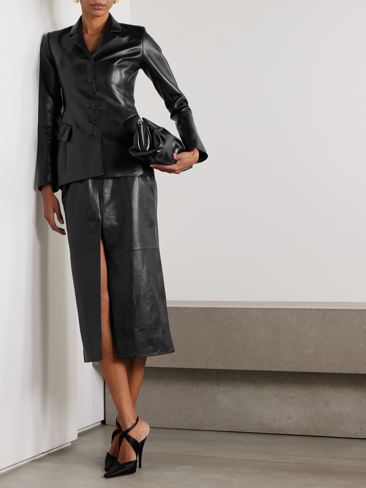 Salon 1884 Morelli Bar Leather Jacket In Black