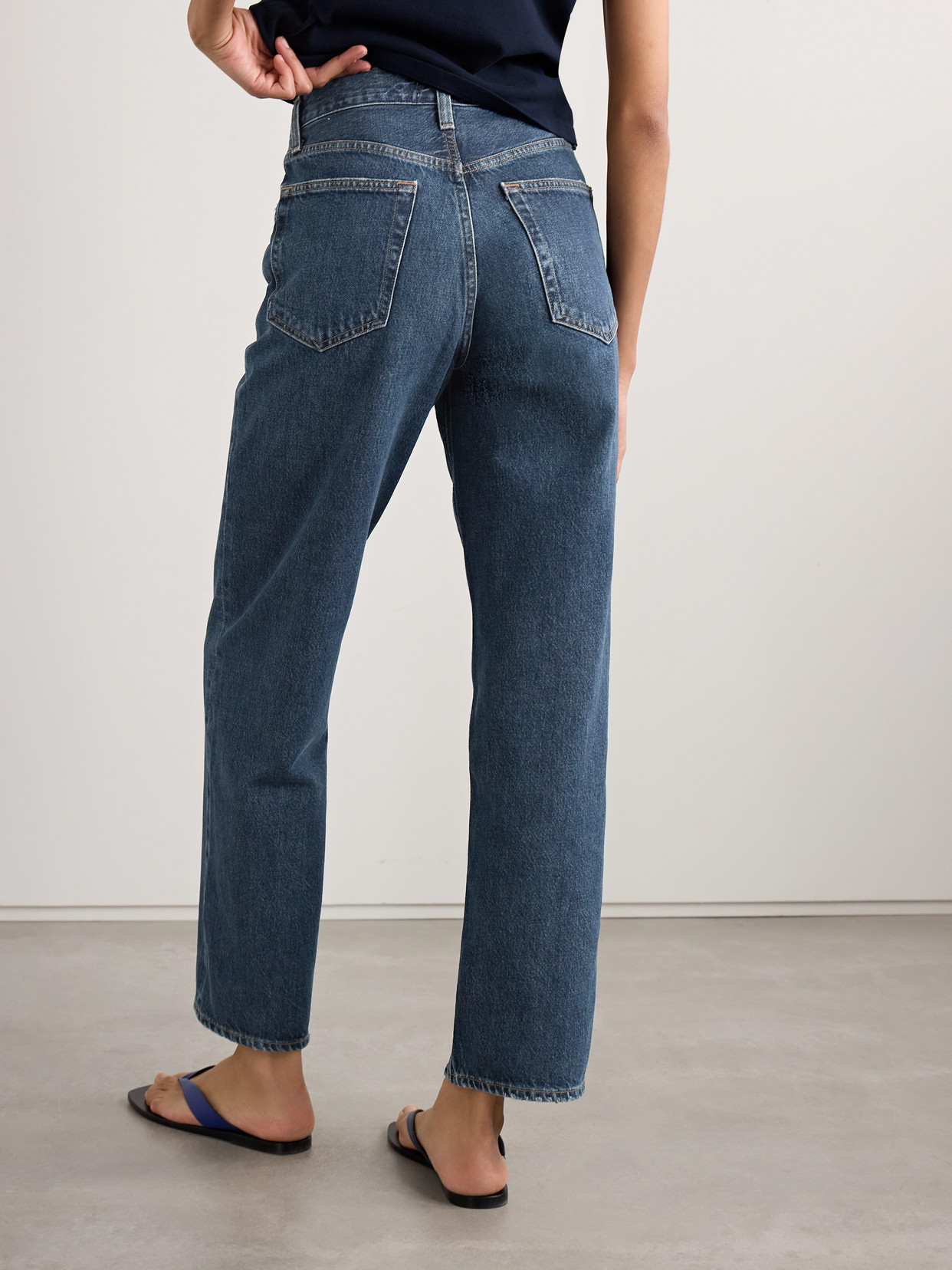 Agolde V-waist Baggy Mid-rise Straight-leg Jeans In Blue