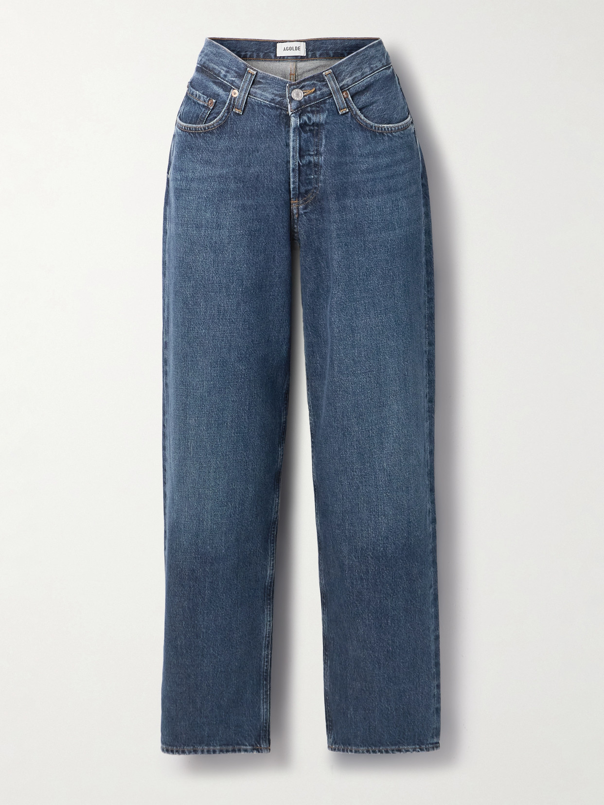 Agolde V-waist Baggy Mid-rise Straight-leg Jeans In Control