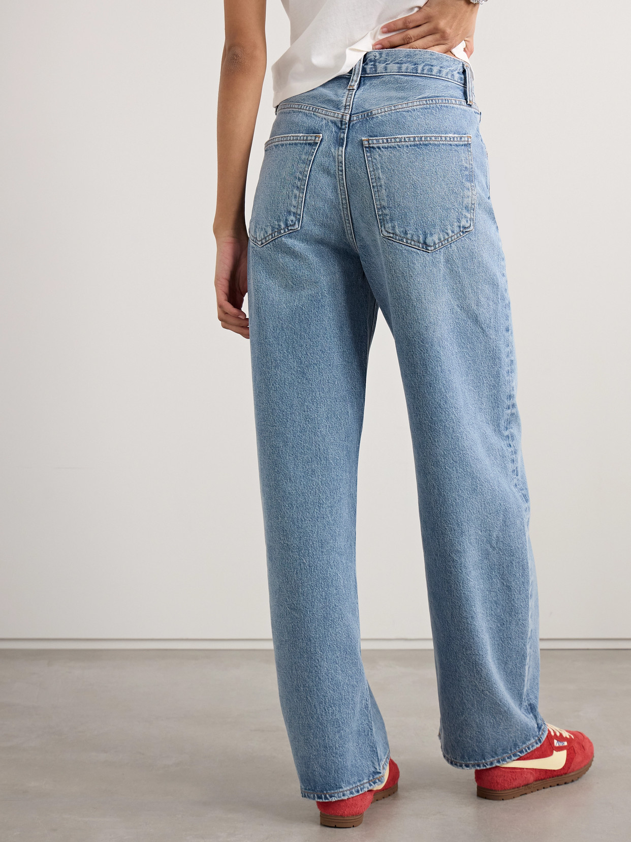 Agolde Temple Denim Trousers Belt Loops In Blue