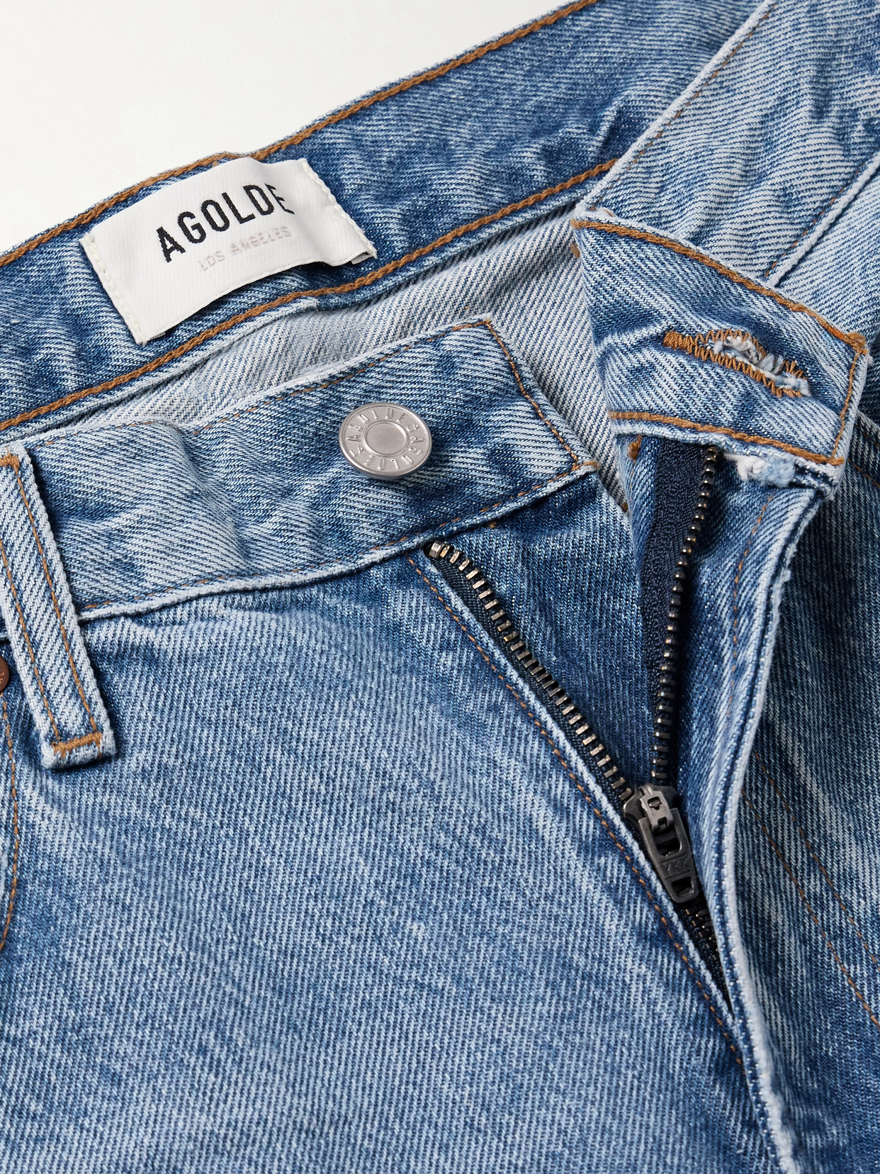 Agolde Temple Denim Trousers Belt Loops In Blue