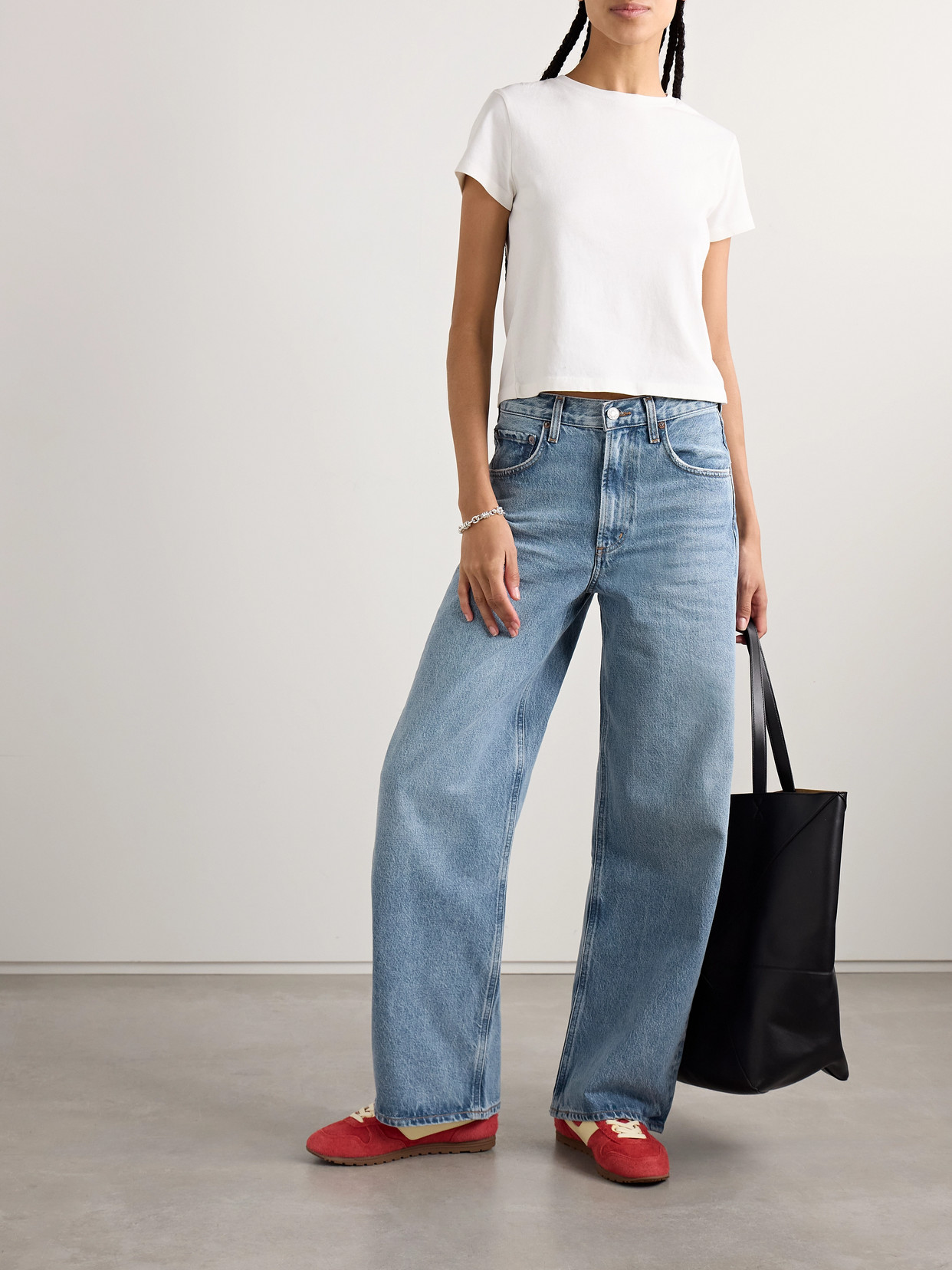 Agolde Temple Denim Trousers Belt Loops In Blue