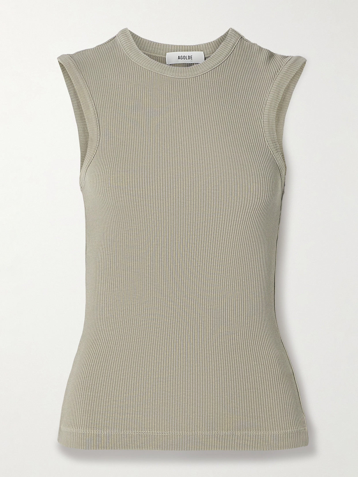 Agolde Cassidy Ribbed Stretch Organic Cotton And Lyocell-blend Jersey Tank