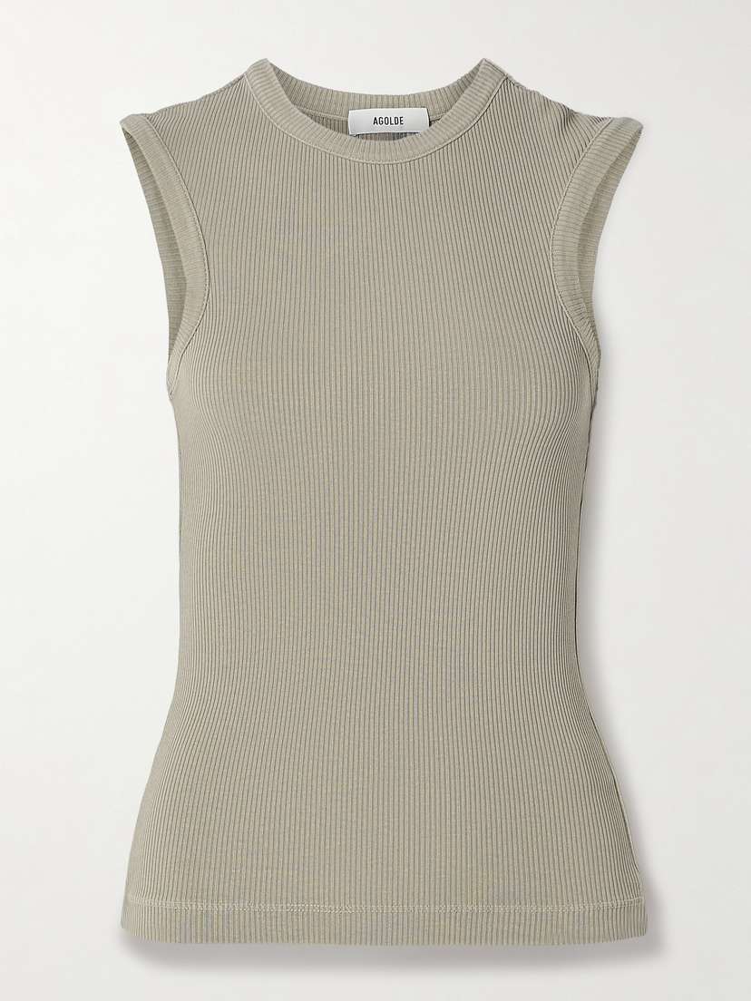 AGOLDE Cassidy Ribbed Stretch Organic Cotton And Lyocell-blend Jersey Tank