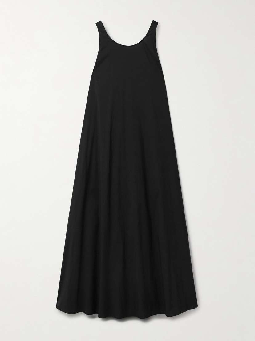 Max Mara Romea Open-back Cotton-blend Poplin Maxi Dress