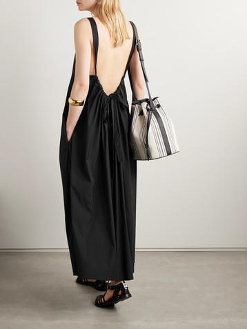 Max Mara Romea open-back cotton-blend poplin maxi dress