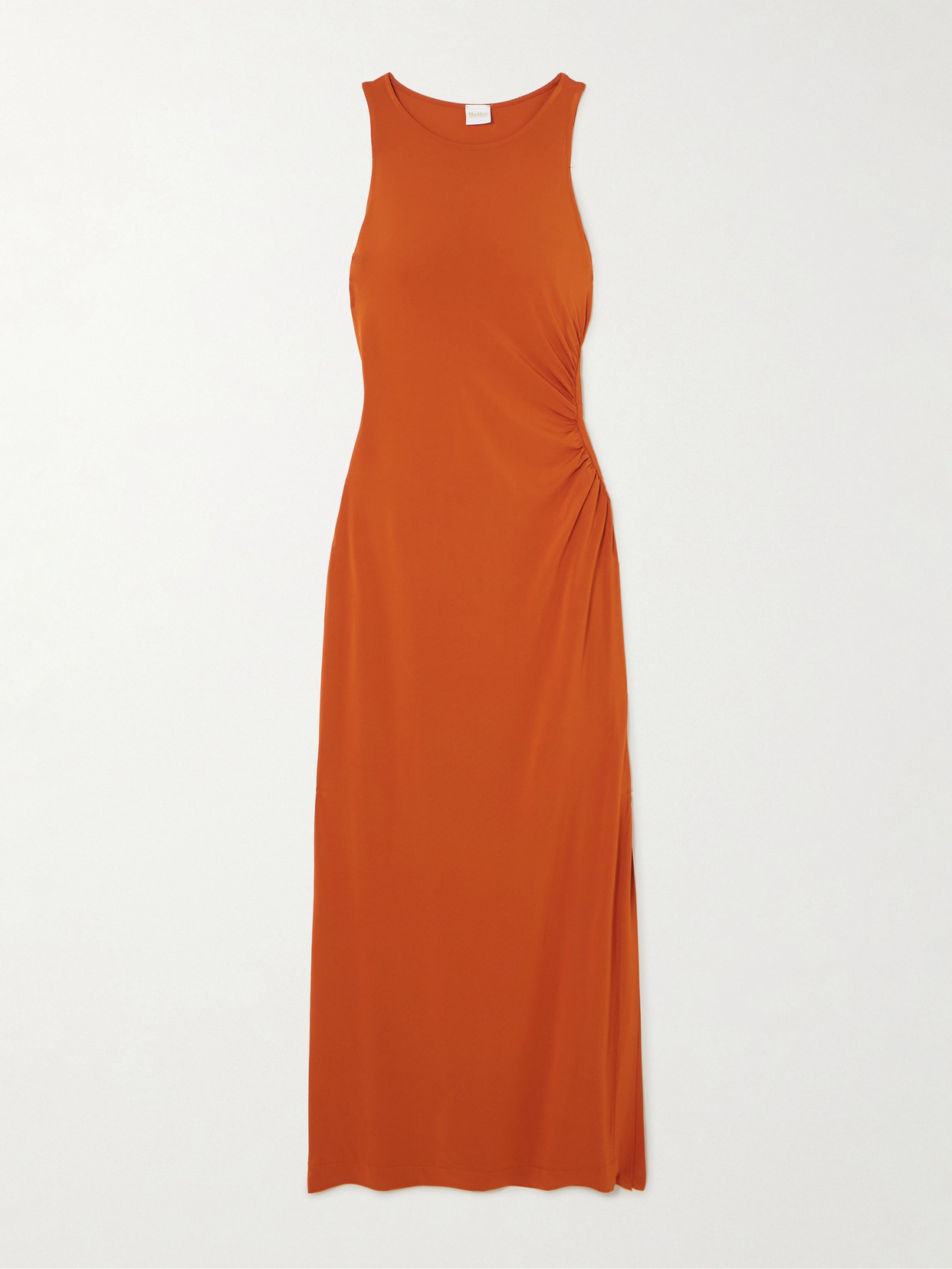 Max Mara Caro Viscose Blend Jersey Midi Dress In Orange