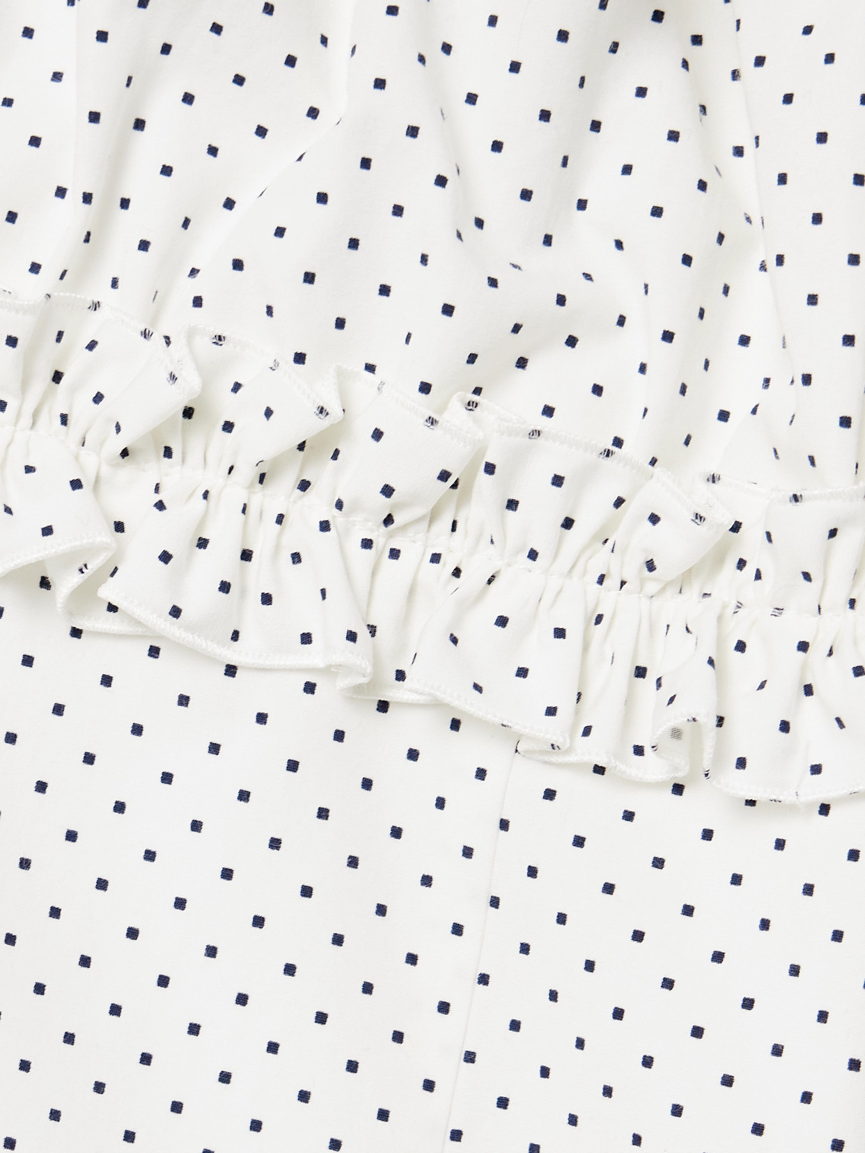 Alessandra Rich Velvet-trimmed Ruffled Polka-dot Cotton-poplin Mini Dress In White