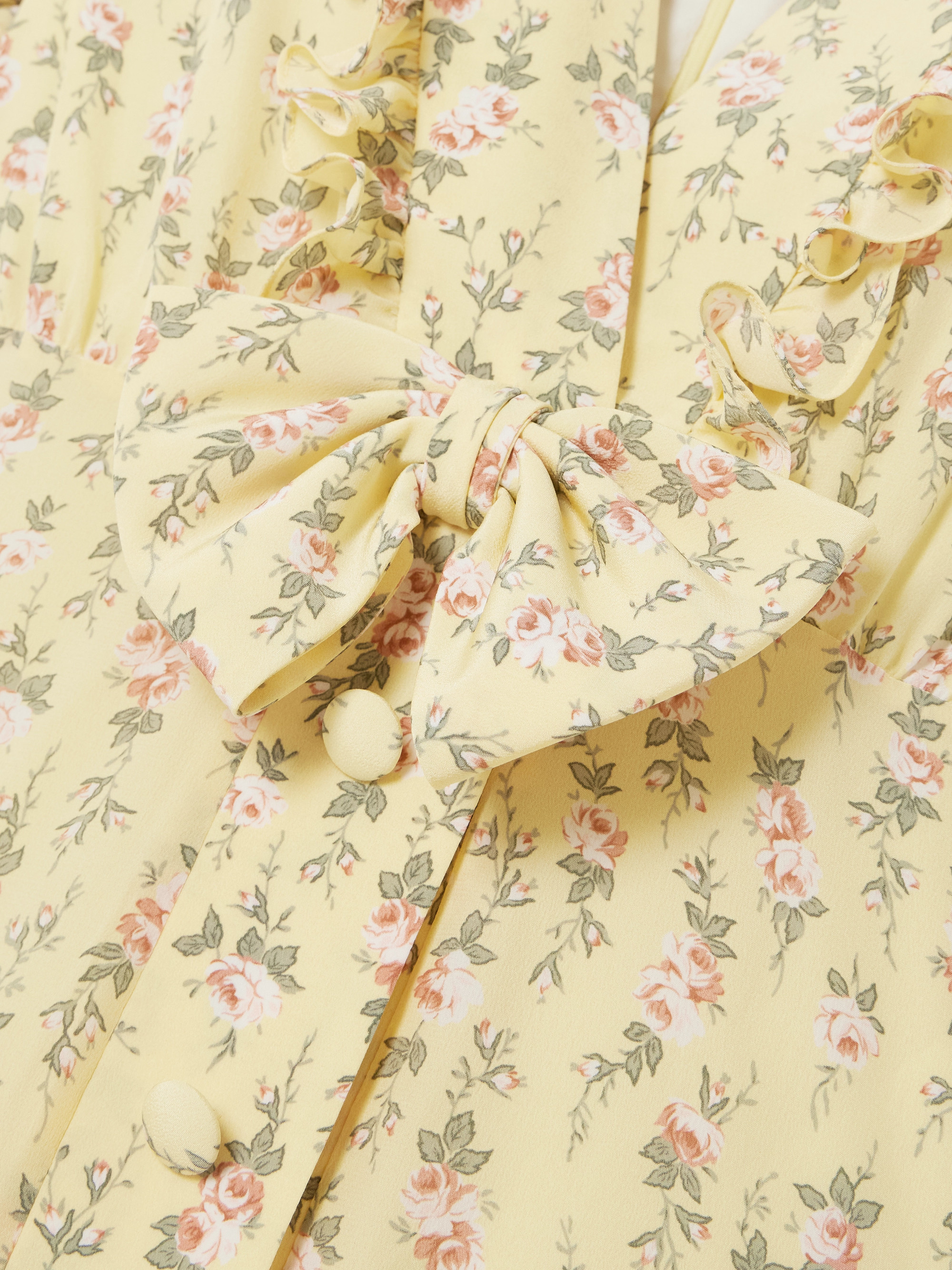 Alessandra Rich Garden Party bow-detailed floral-print silk crepe de chine midi dress