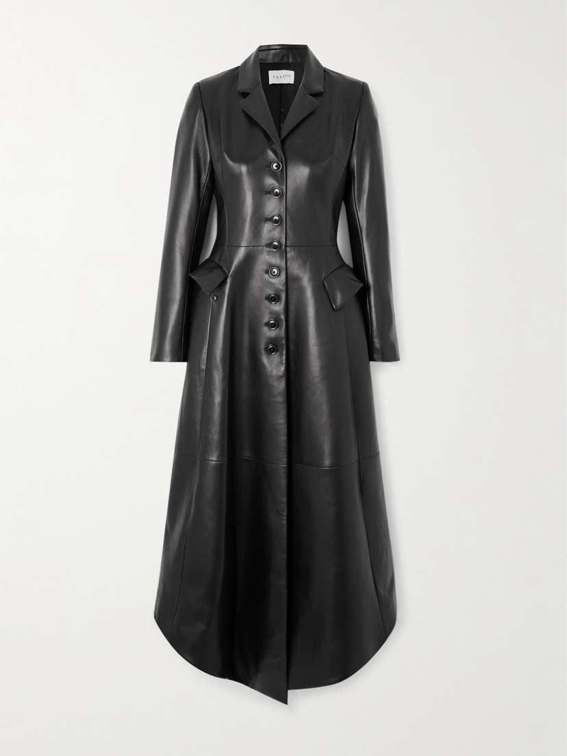 Salon 1884 Rossetto Asymmetric Lace-up Leather Coat