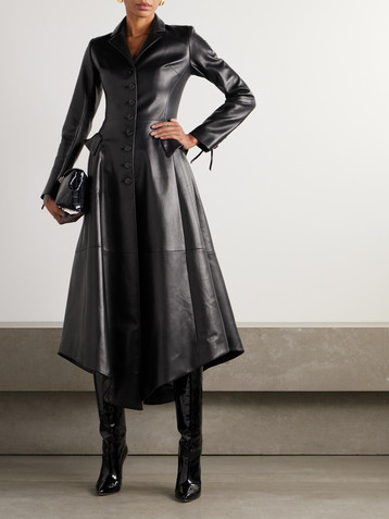 Salon 1884 Rossetto asymmetric lace-up leather coat