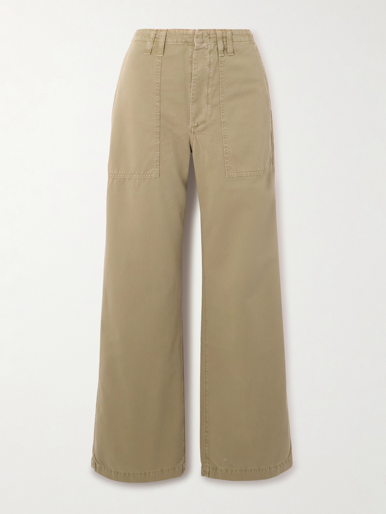 Agolde Yuna Cotton-twill Wide-leg Pants