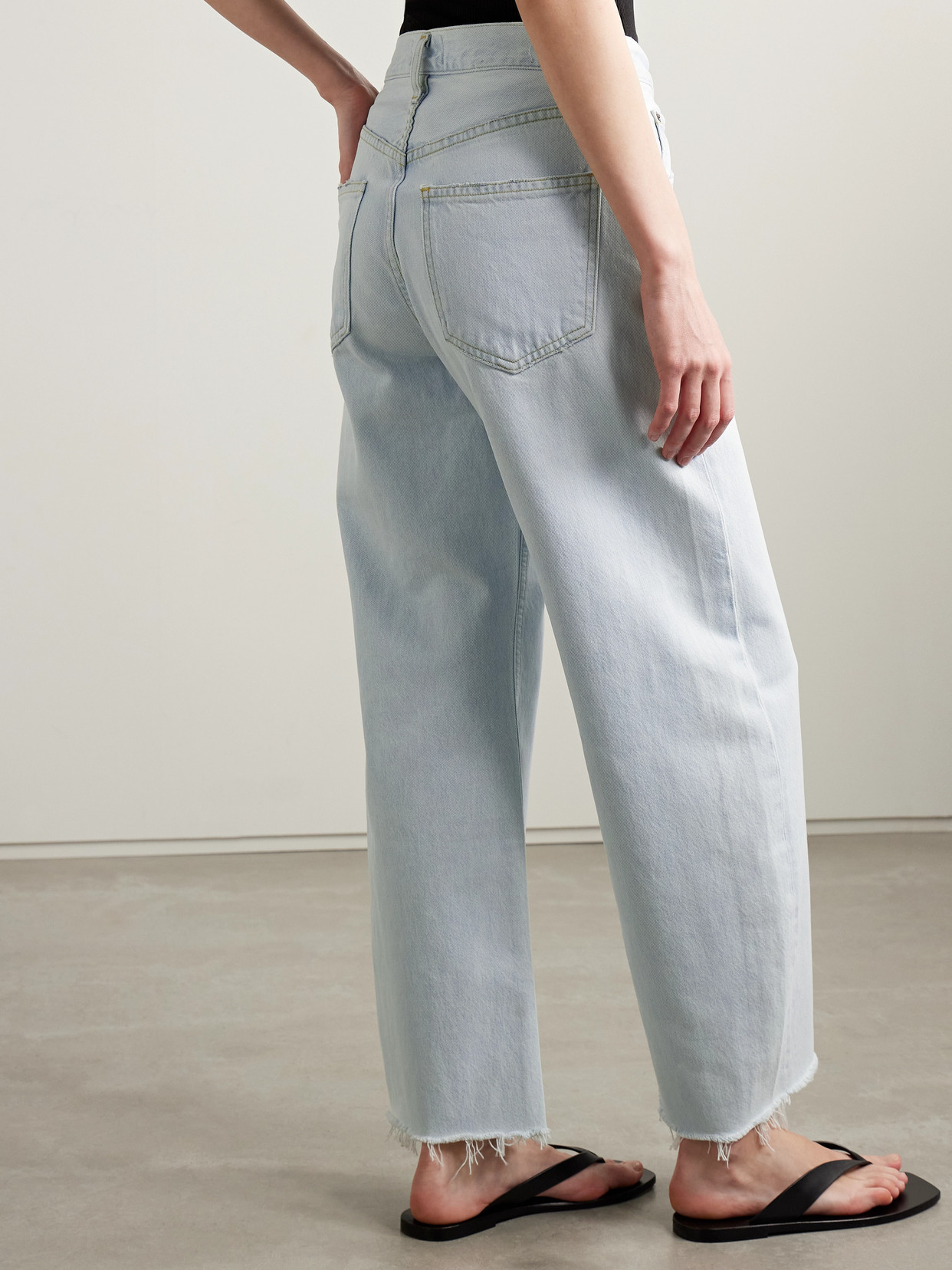 Agolde Low Curve Fray Mid Rise Jeans In Flourish