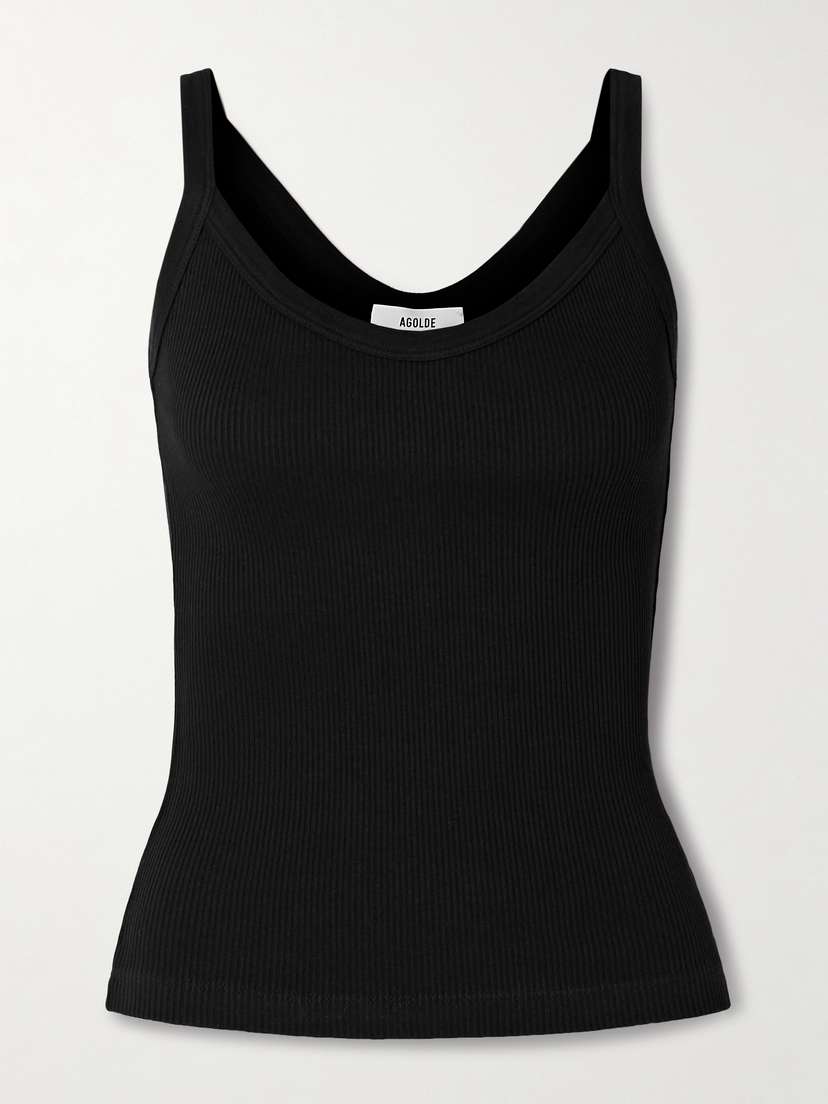AGOLDE Jordan Ribbed Stretch-organic Cotton And Tencel™ Lyocell-blend Tank