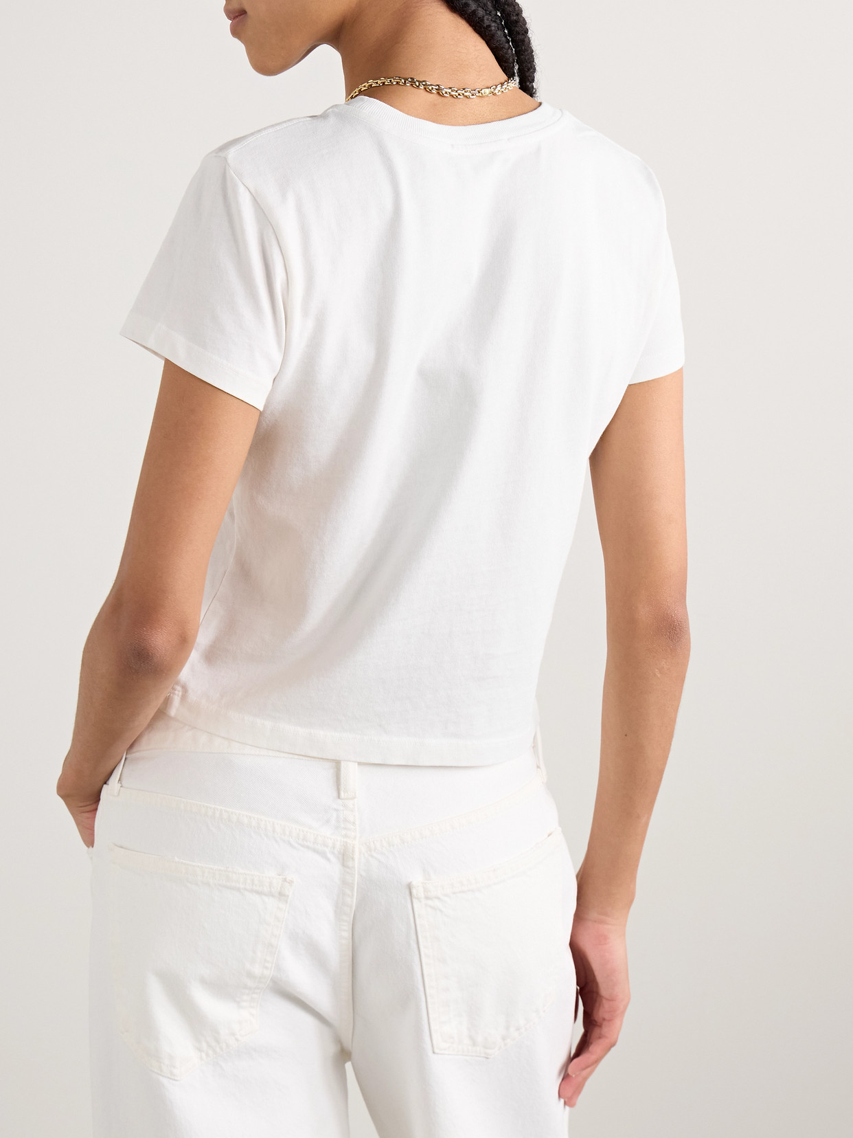 Adine Cropped Organic Cotton-Jersey T-Shirt