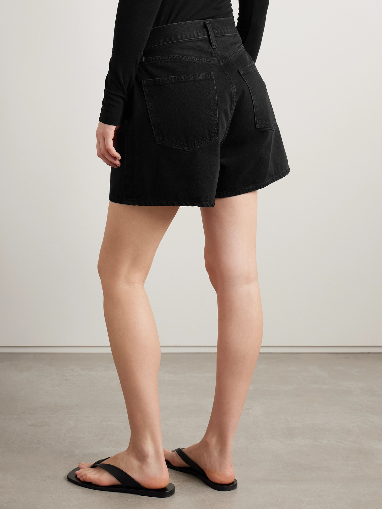 Agolde Black Dame Denim Shorts In Black