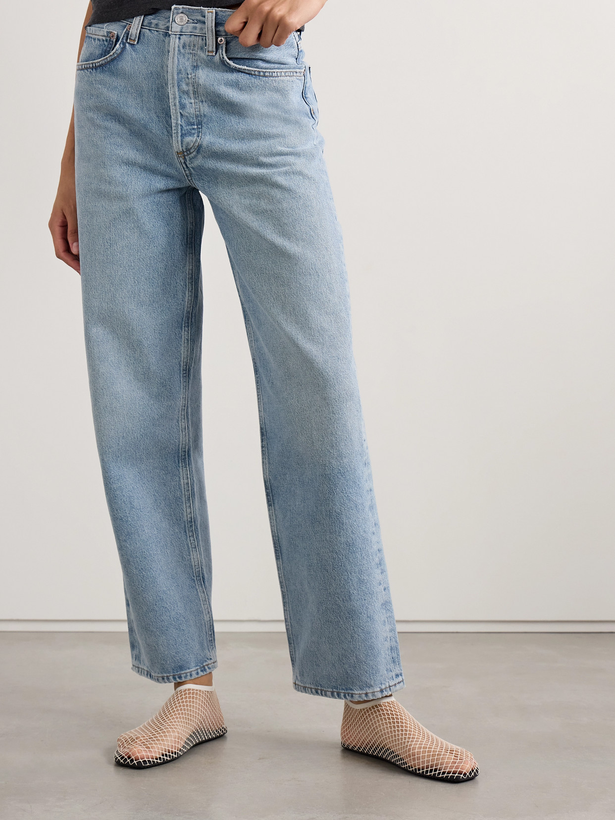 Agolde Henson Mid-rise Straight-leg Jeans In Blue