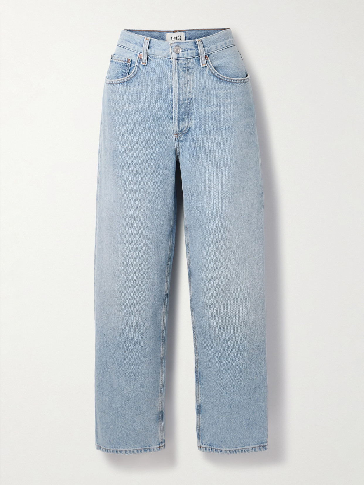 Agolde Henson Mid-rise Straight-leg Jeans In Blue