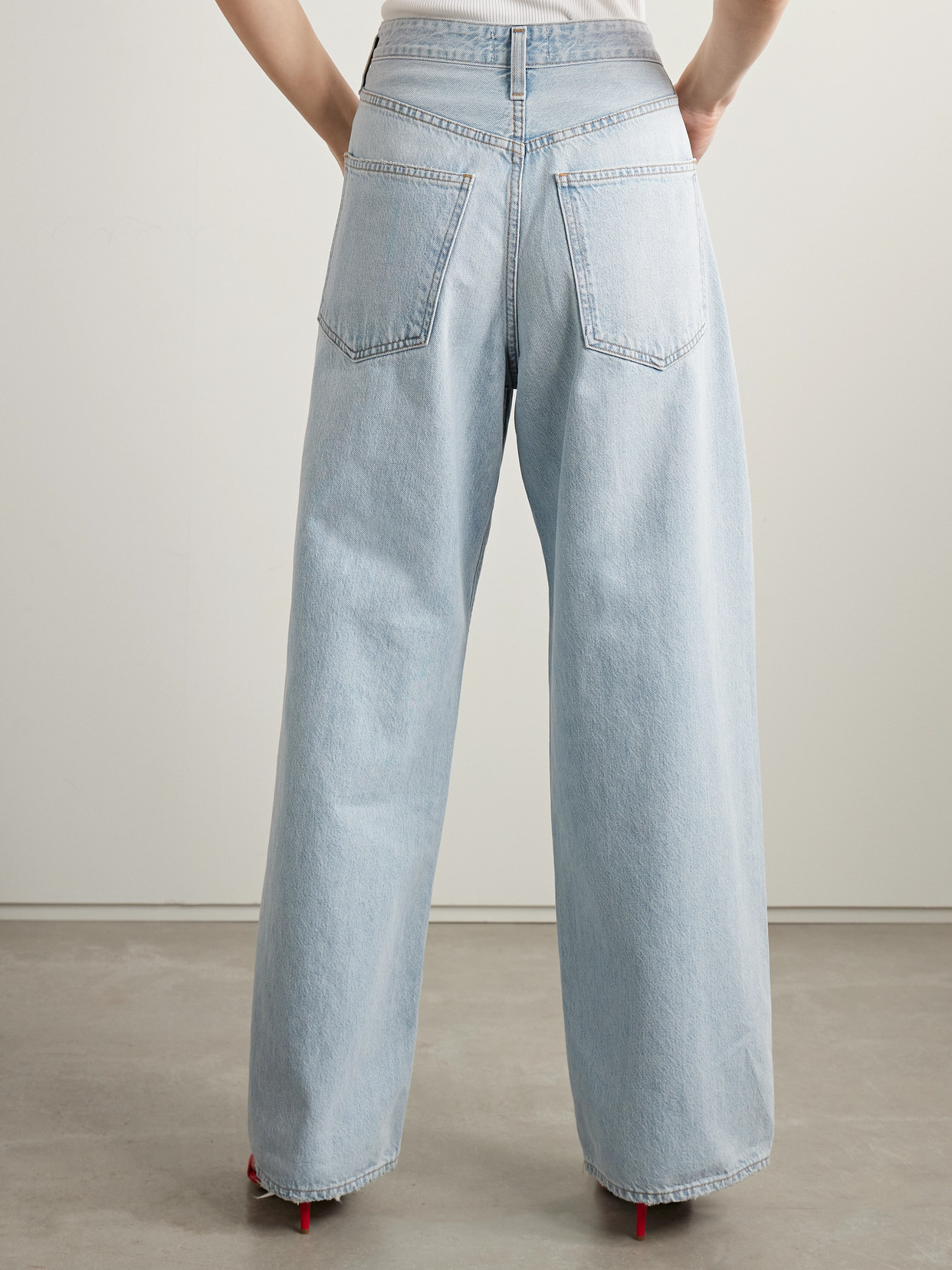 Agolde Vana Draped Low-rise Wide-leg Jeans