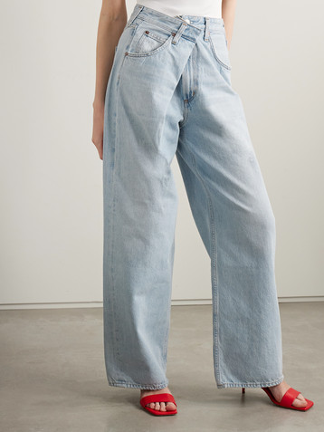 Agolde Vana draped low-rise wide-leg jeans