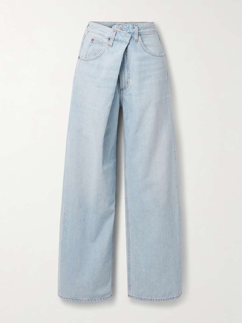 AGOLDE Vana Draped Low-rise Wide-leg Jeans