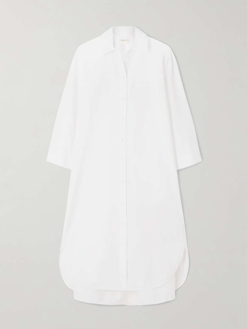 Max Mara Sella Cotton-blend Poplin Midi Shirt Dress