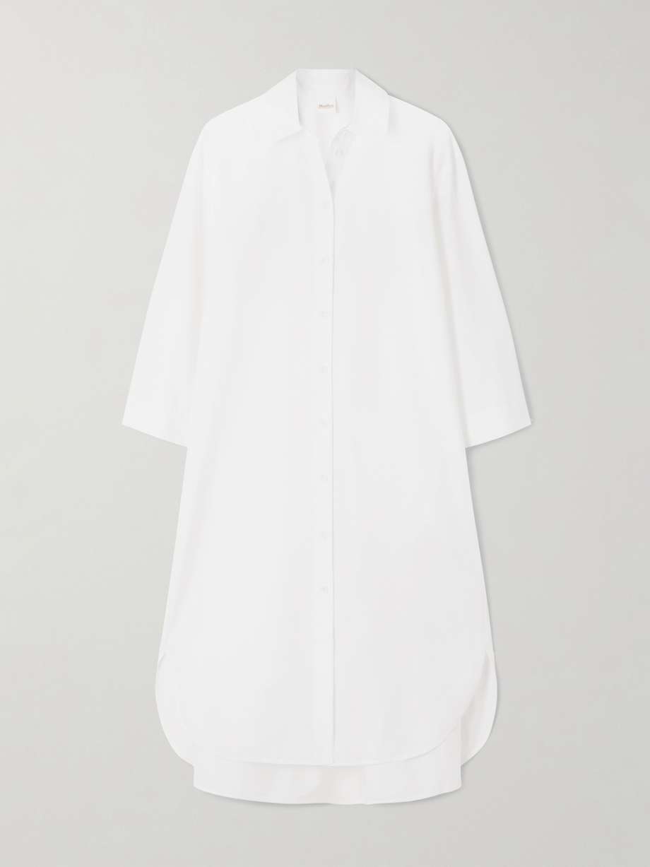 sella cotton-blend poplin midi shirt dress