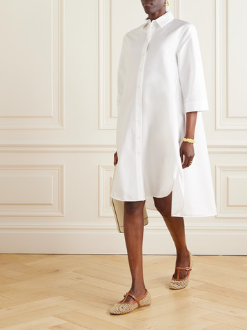 Max Mara Sella cotton-blend poplin midi shirt dress