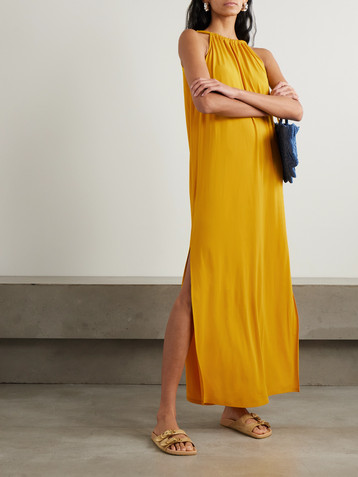 Max Mara Diego gathered stretch-jersey maxi dress