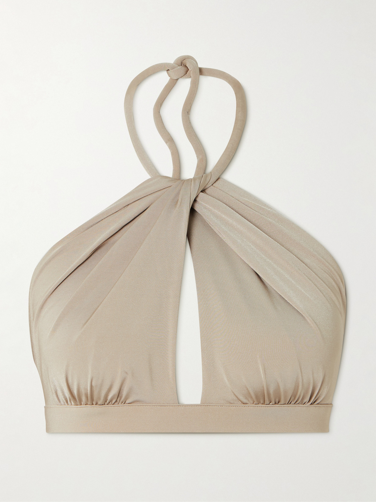 Max Mara Alinda Halterneck Bikini Top In Neutrals