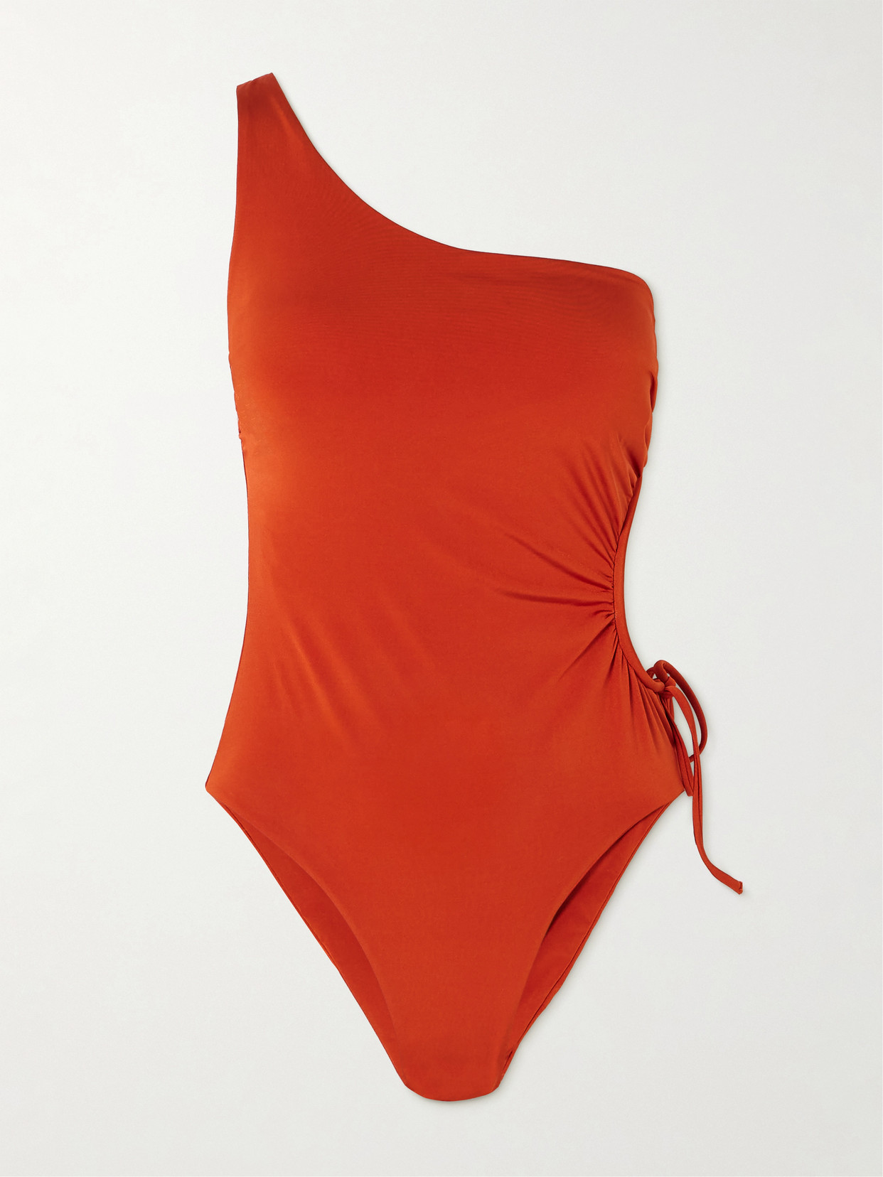 Max Mara Canarie One-shoulder Cutout Swimsuit In Orange